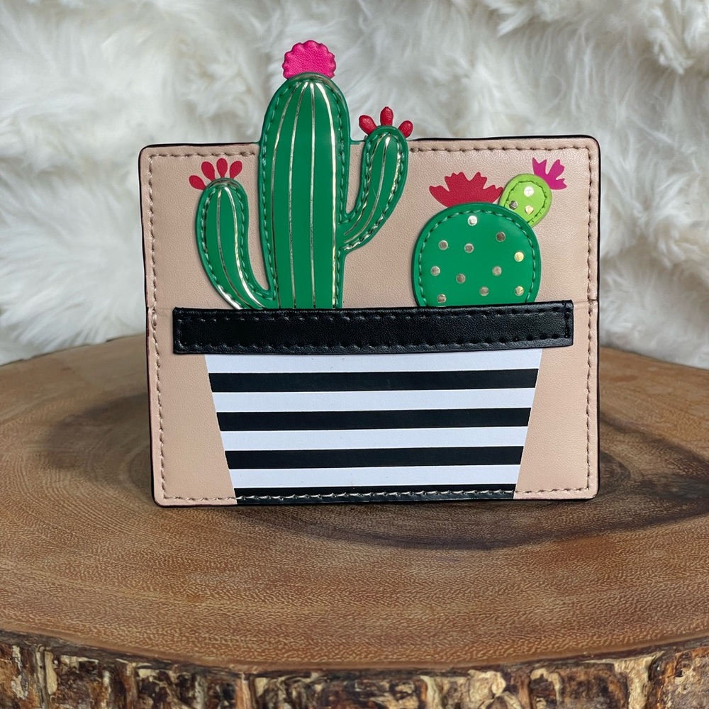 Kate Spade Cactus Design Card Holder - Green and Black - Picture 1 of 2